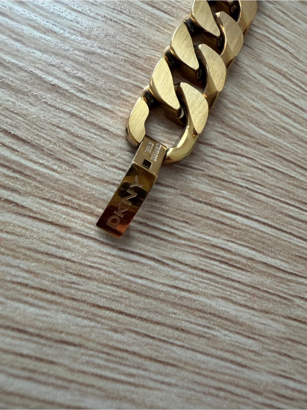 DKNY Gold Tone Bracelet Watch with Black Dial